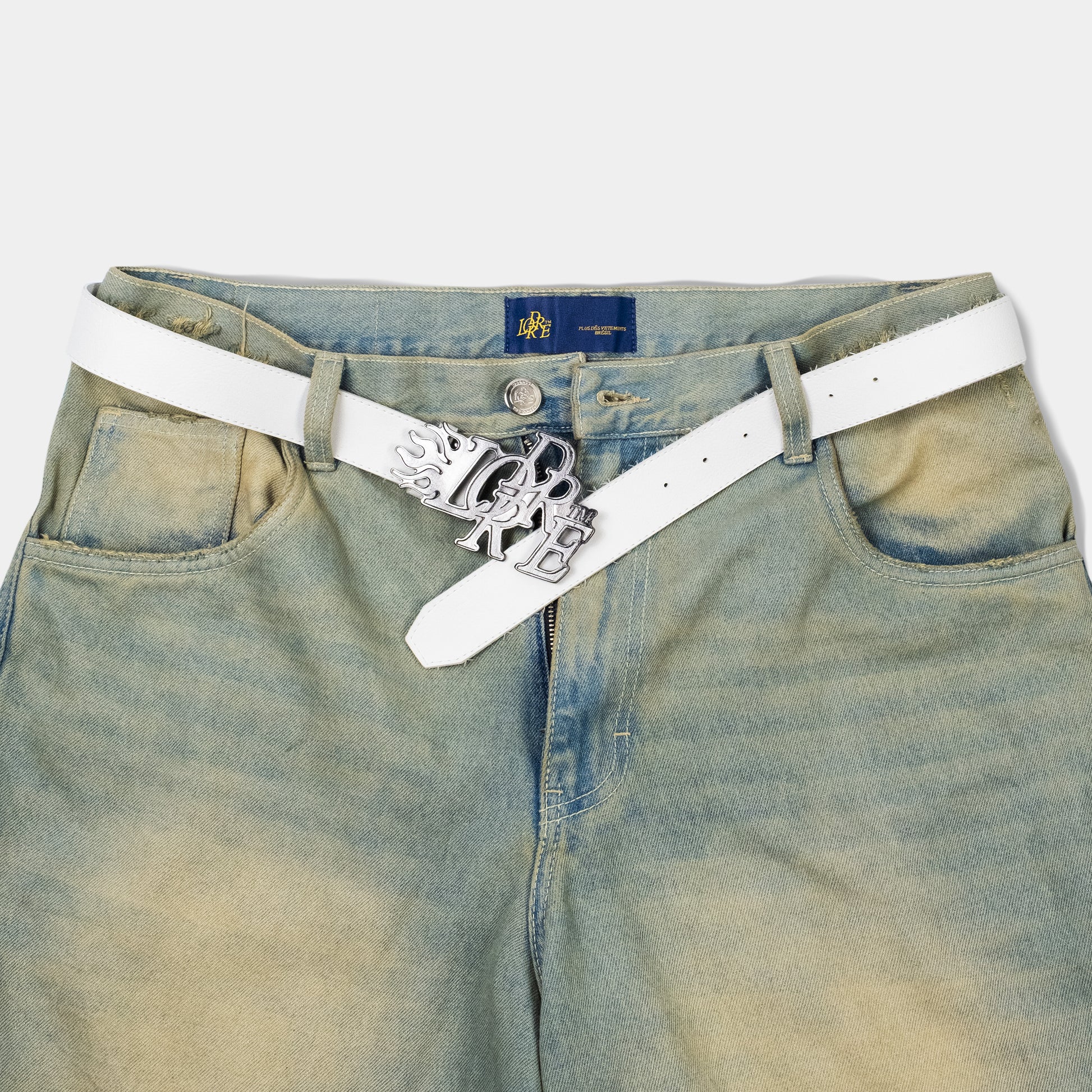 LOGO FLAME BELT - WHITE