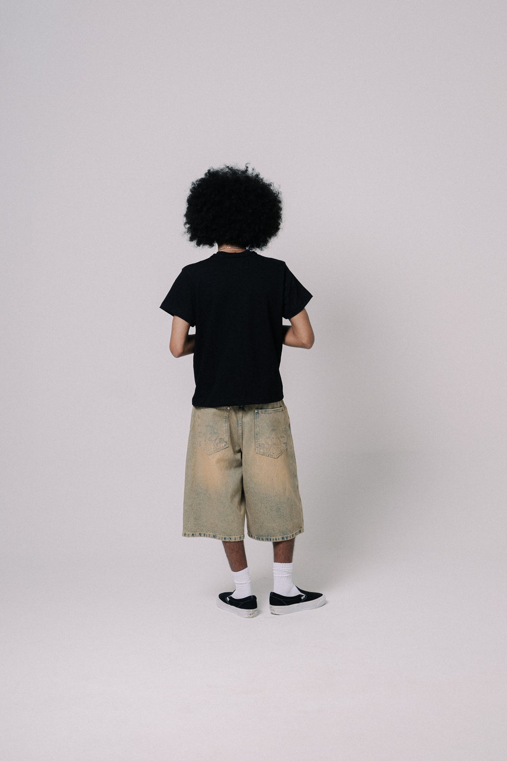ACID DENIM SHORTS