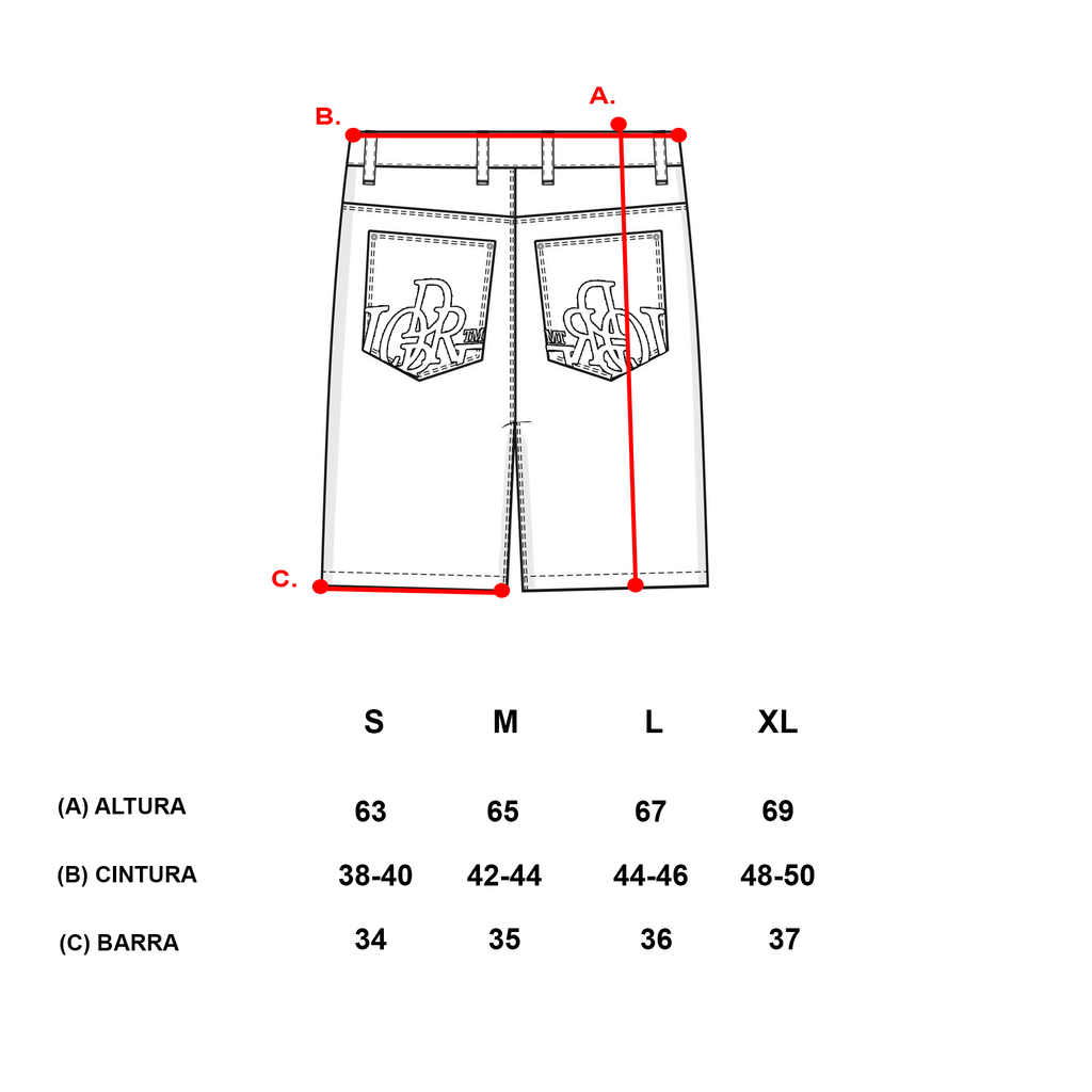 ACID DENIM SHORTS